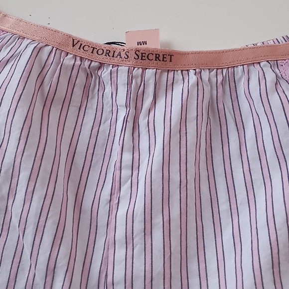 VICTORIA'S SECRET Soft Cotton Sleep Shorts Lace Stripes - Picture 6 of 11